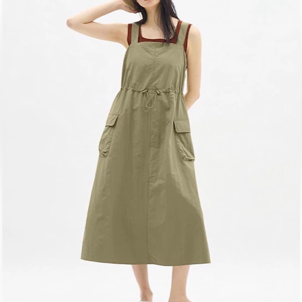 GU Tech , Olive Green Jumper Dress